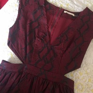 Nasty Gal Maroon and Black Cutout Dress